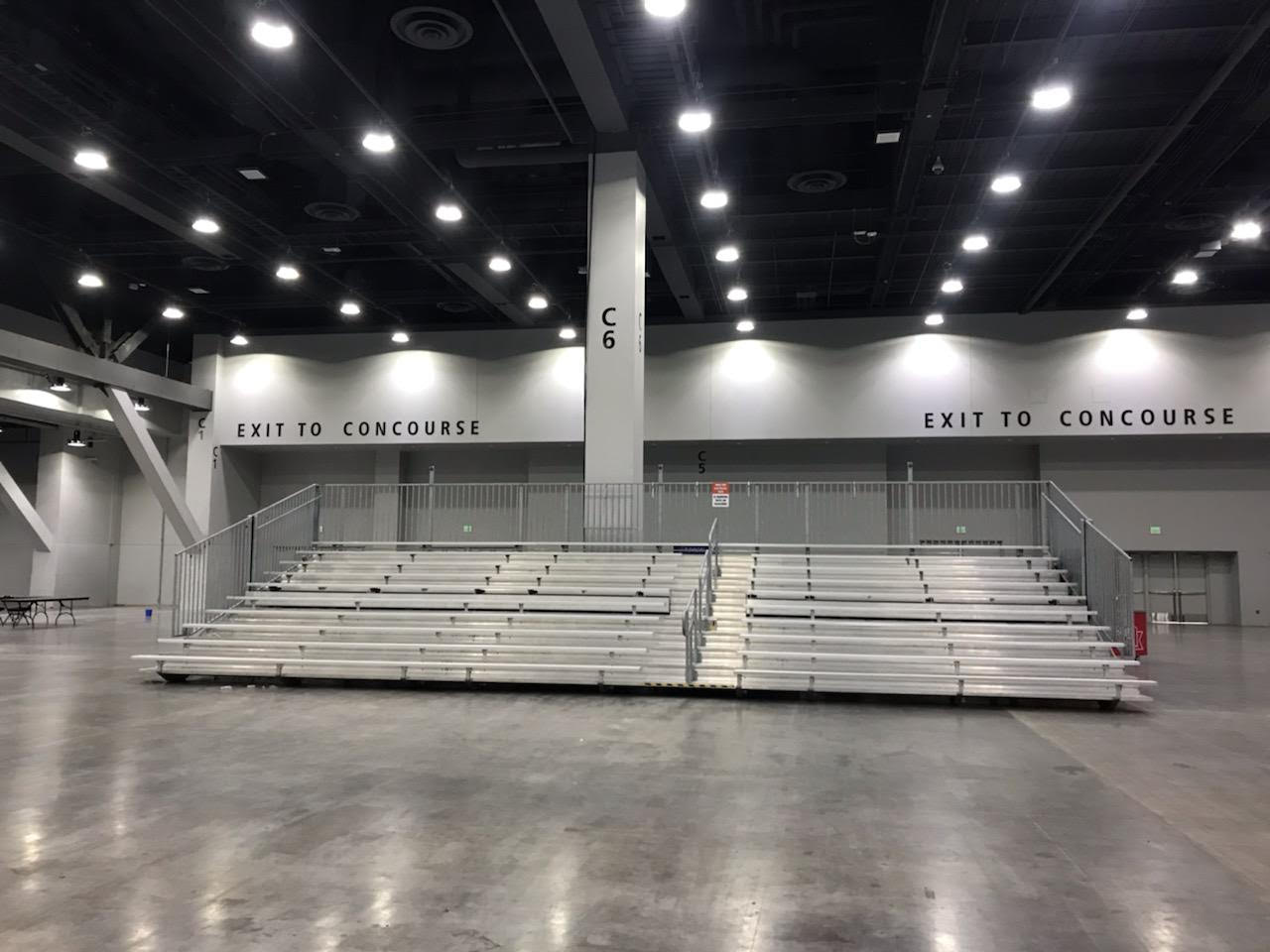 Bleachers on Demand provides rental bleachers for indoor events at venues such as convention centers in Ohio